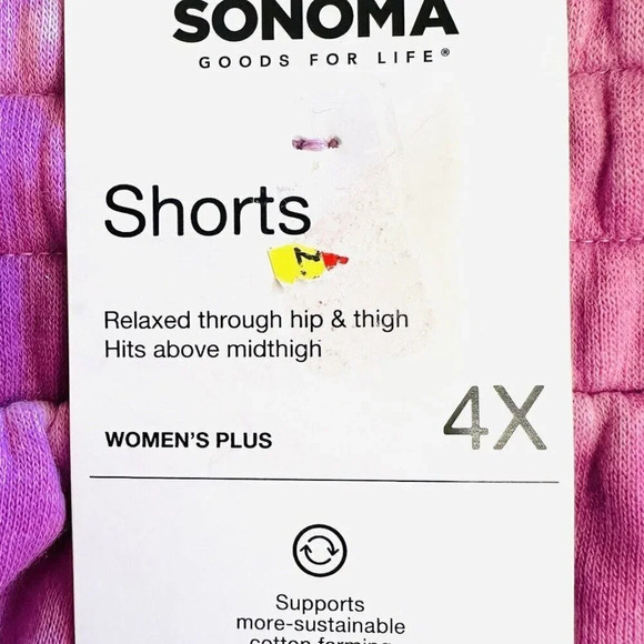 NWT SONOMA Women Lounge Drawstring Pockets Tie Dye Purple Shorts Plus Size 4X - Picture 4 of 6